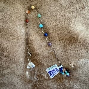 Quartz Crystal Chakra Beaded Pendulum